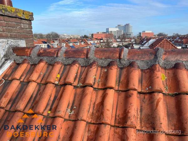 Pannendak met nokvorst en schoorsteen, dakrenovatie in Doesburg Pannendak met nokvorst en schoorsteen, dakrenovatie in Doesburg